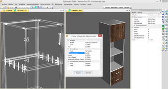 DEfinir costes mecanizados en Polyboard