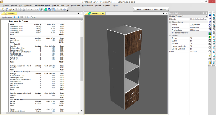 Costes de Fabricación del Mueble en Polyboard