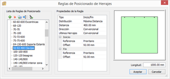 Definir Poasición Herrajes en Polyboard